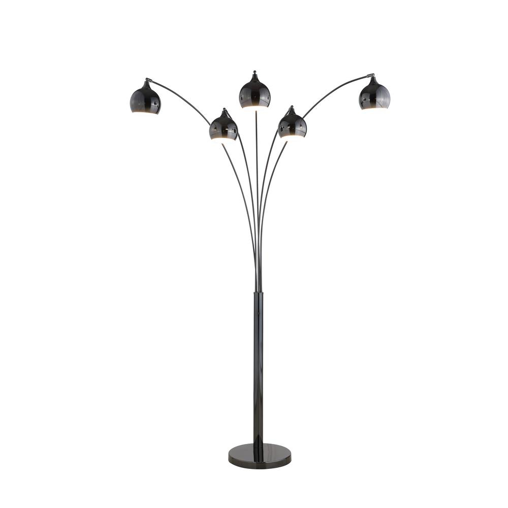 Artiva Amore 86 In Jet Black Led Arc Floor Lamp With Dimmer for measurements 1000 X 1000