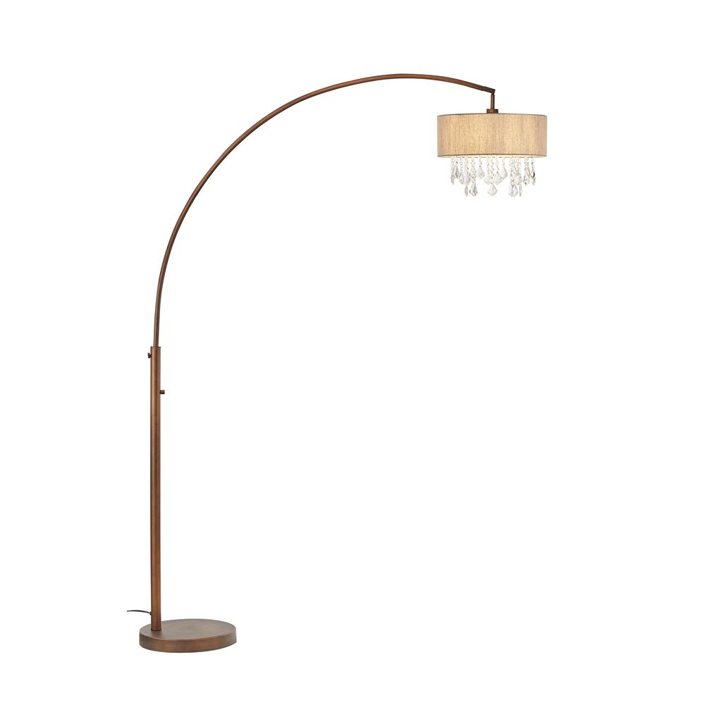 Artiva Elena Iii 81 In Led Arched Antique Bronze Crystal Floor Lamp With Dimmer with regard to proportions 1000 X 1000
