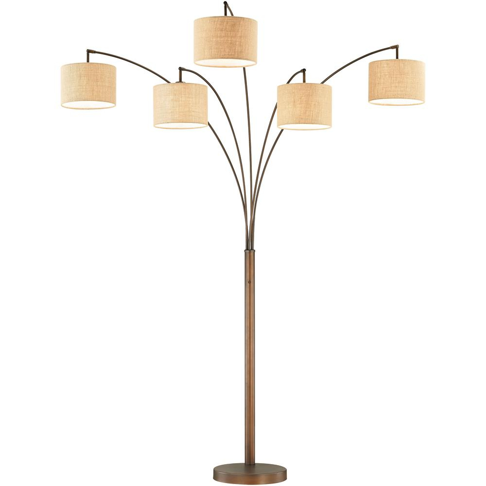 Artiva Lucianna 83 In Antique Bronze 5 Arc Led Floor Lamp With Dimmer in measurements 1000 X 1000
