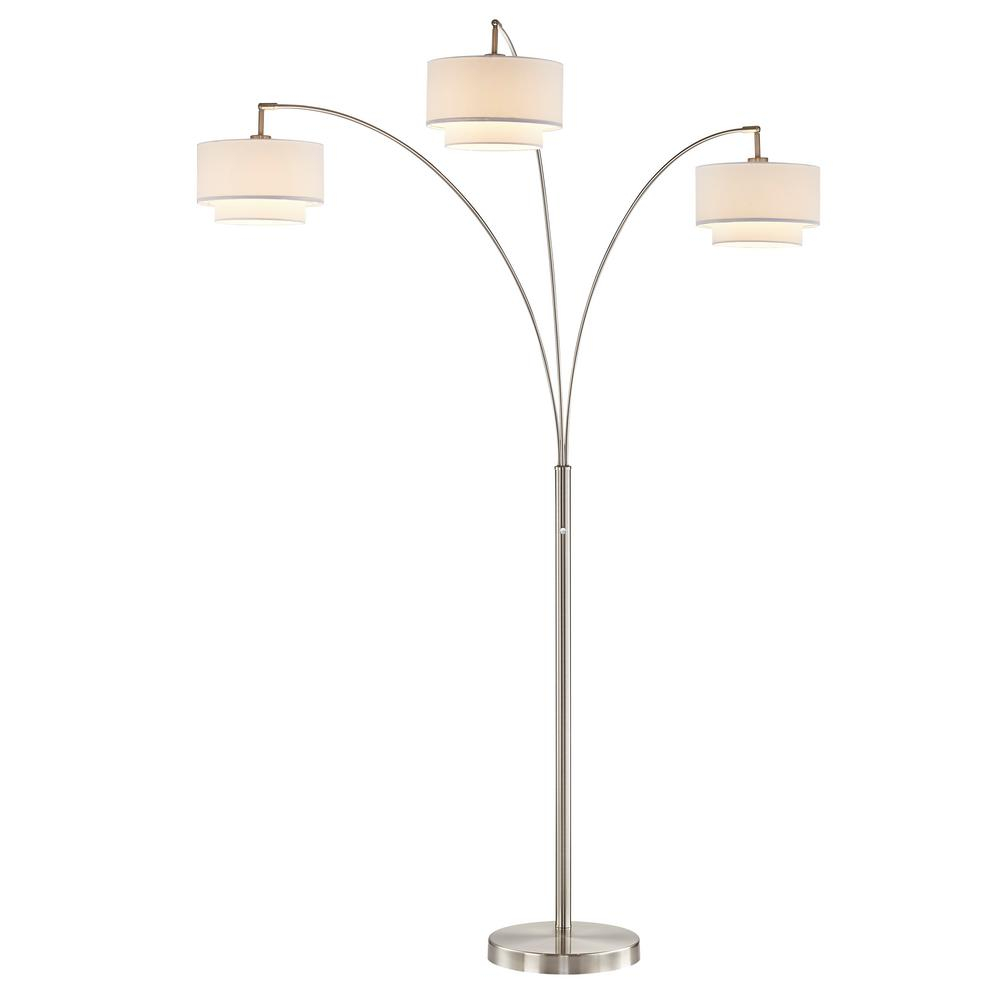 Artiva Lumiere Iii 80 In Led Arched Satin Nickel Floor Lampdouble Layer Shade in dimensions 1000 X 1000
