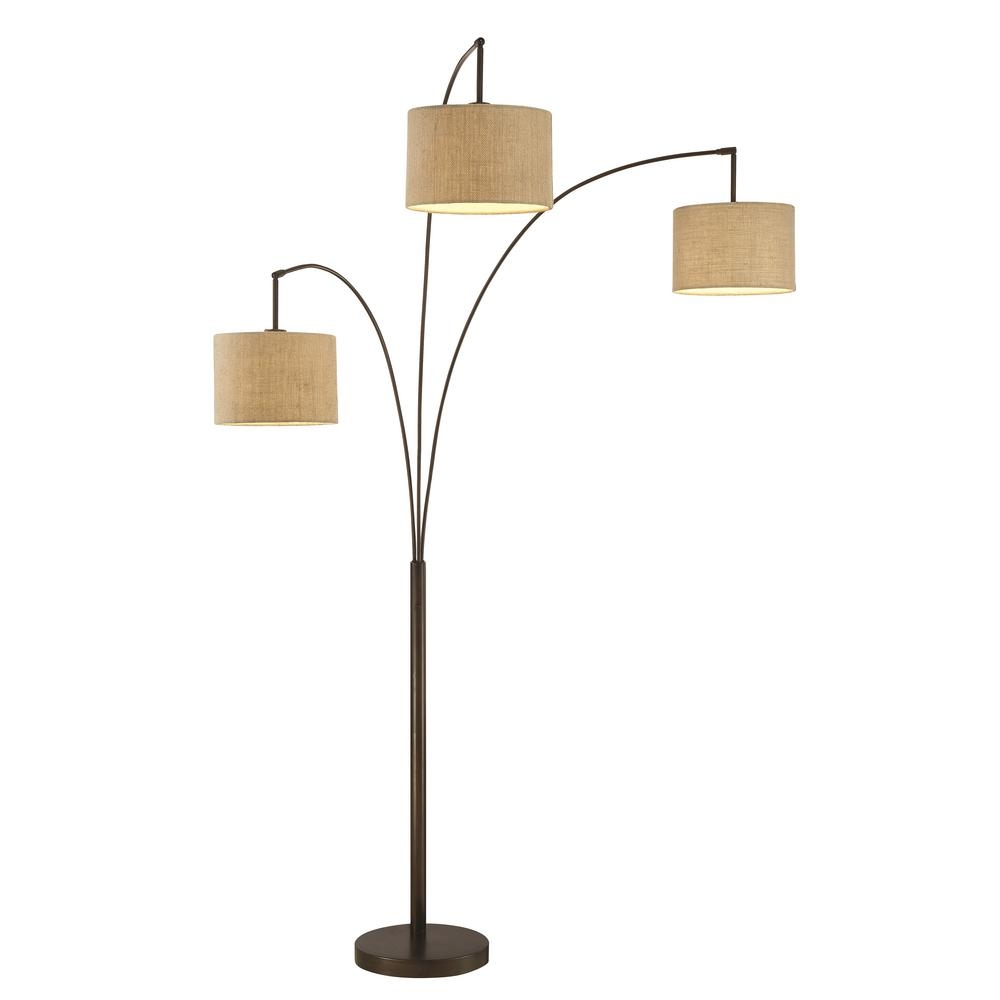 Artiva Lumiere Modern 80 In Antique Bronze Led 3 Arc Lamp inside measurements 1000 X 1000