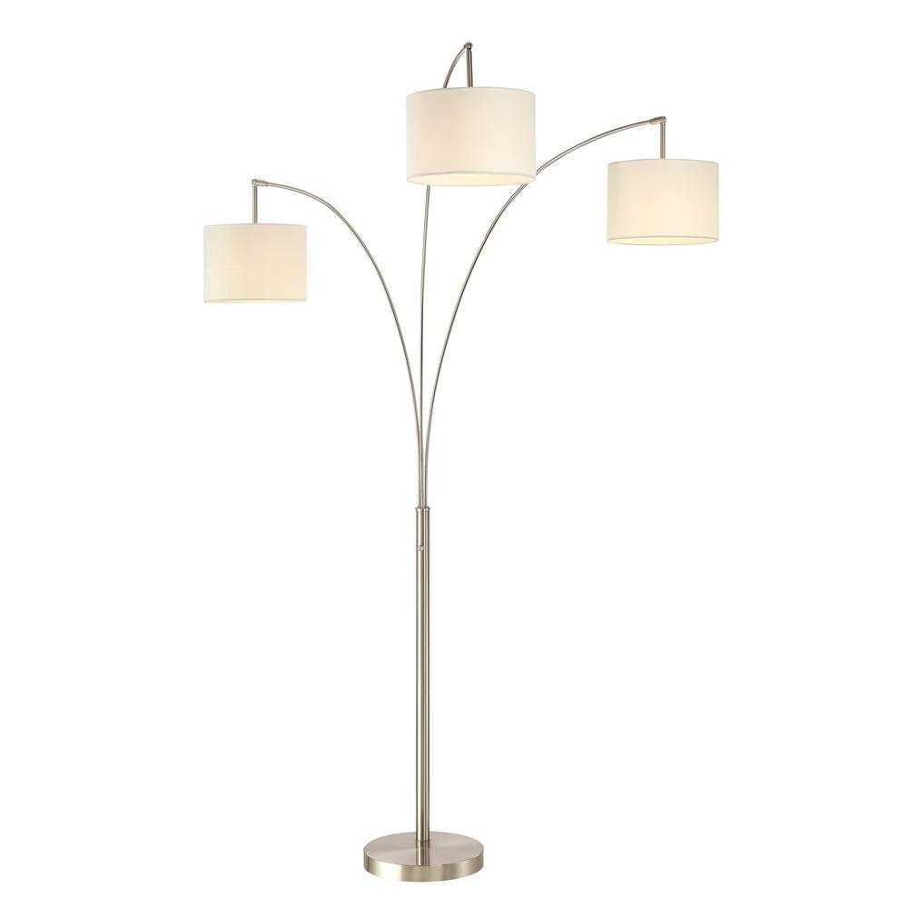 Artiva Lumiere Modern Led 3 Arc 80 In Brushed Steel Floor Lamp With Dimmer inside dimensions 1000 X 1000