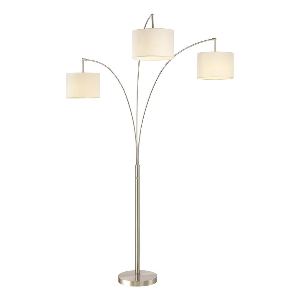 Artiva Lumiere Modern Led 3 Arc 80 In Brushed Steel Floor Lamp With Dimmer within proportions 1000 X 1000