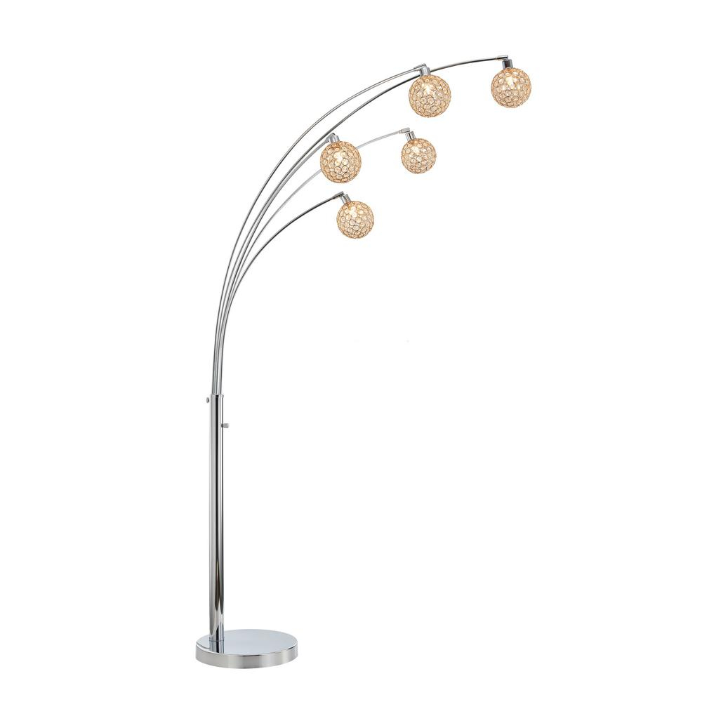 Artiva Manhattan Quan 84 In Chrome Gold Crystal Ball Led Tree Floor Lamp pertaining to measurements 1000 X 1000