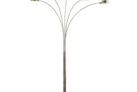 Artiva Micah 88 In Antique Satin Brass Led 5 Arc Floor Lamp With Dimmer in proportions 1000 X 1000