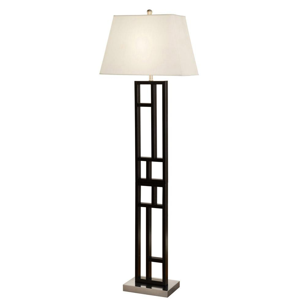 Artiva Perry 64 In Geometric Sculptured Black And Brushed Steel Floor Lamp inside sizing 1000 X 1000