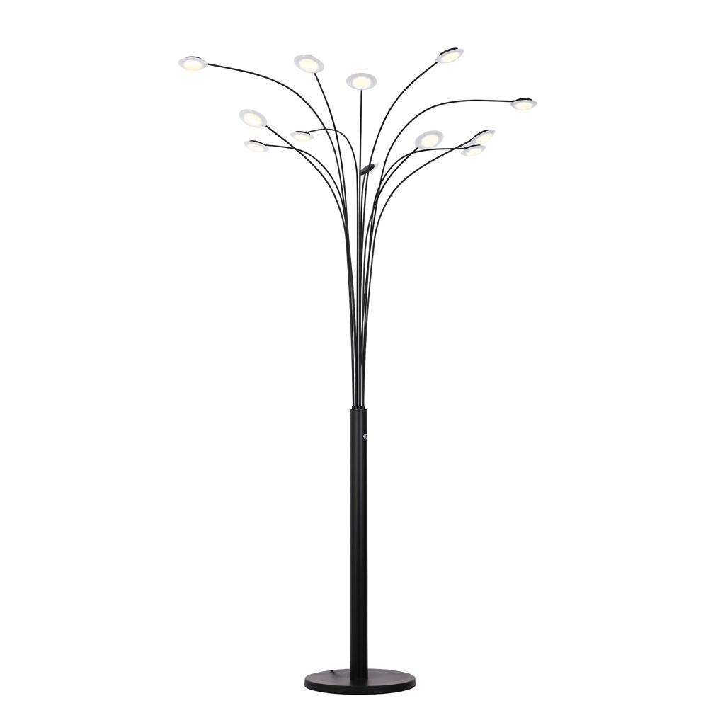 Artiva Quan Money Tree 84 Inches Led Arched Matte Black Floor Lamp intended for proportions 1000 X 1000