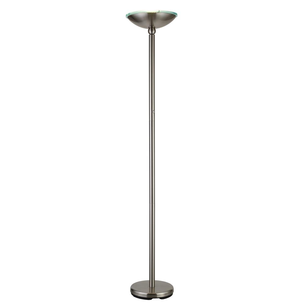 Artiva Saturn 71 In Brushed Steel Led Torchiere Floor Lamp With Dimmer for sizing 1000 X 1000