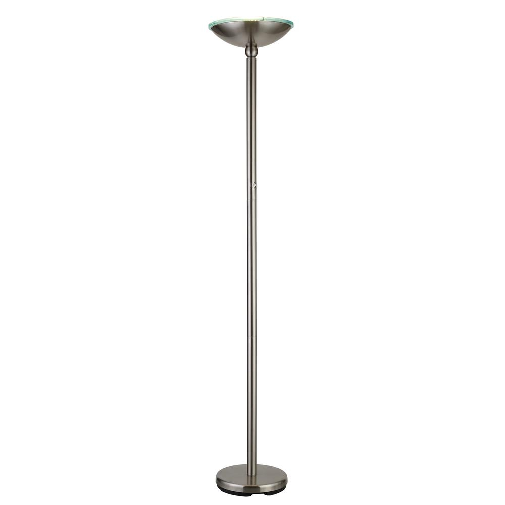 Artiva Saturn 71 In Brushed Steel Led Torchiere Floor Lamp With Dimmer regarding measurements 1000 X 1000