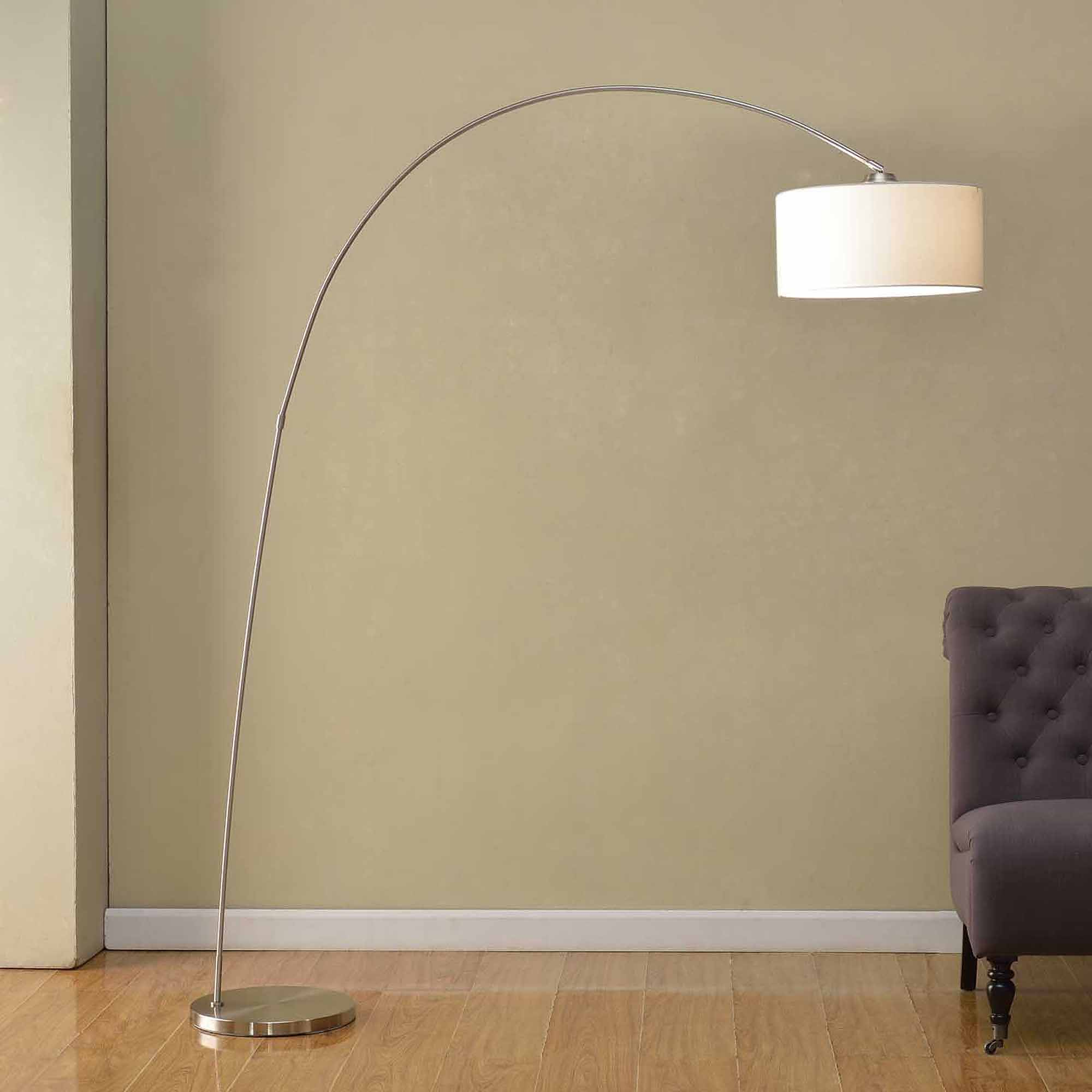 Artiva Usa 81 Adelina Arched Brushed Steel Floor Lamp Walmart with regard to dimensions 2000 X 2000