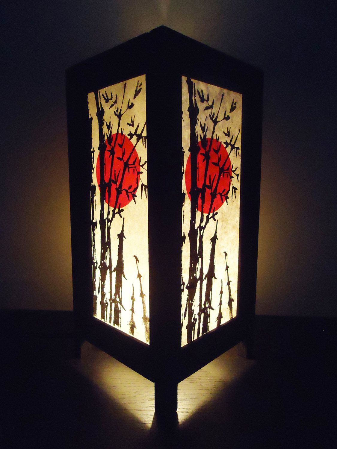 Asian Oriental Bamboo Sunset Japanese Lamp Zen Bedside Lamp in measurements 1125 X 1500