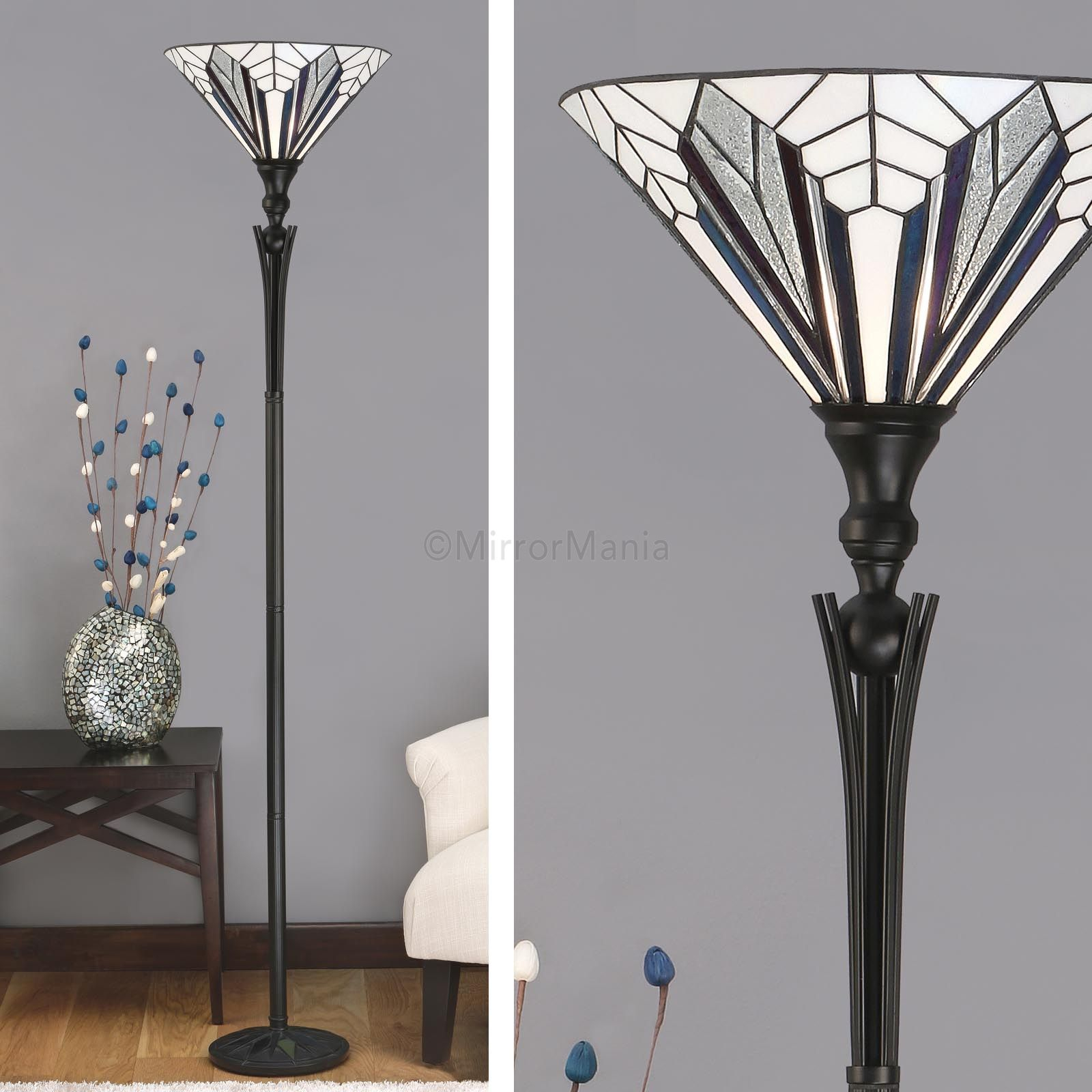Astoria Range Art Deco Tiffany Uplighter Floor Lamps with proportions 1600 X 1600