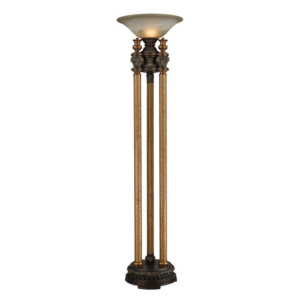 Athena 1 Light Led Torchiere Floor Lamp In Bronze Dimond in proportions 1200 X 1200