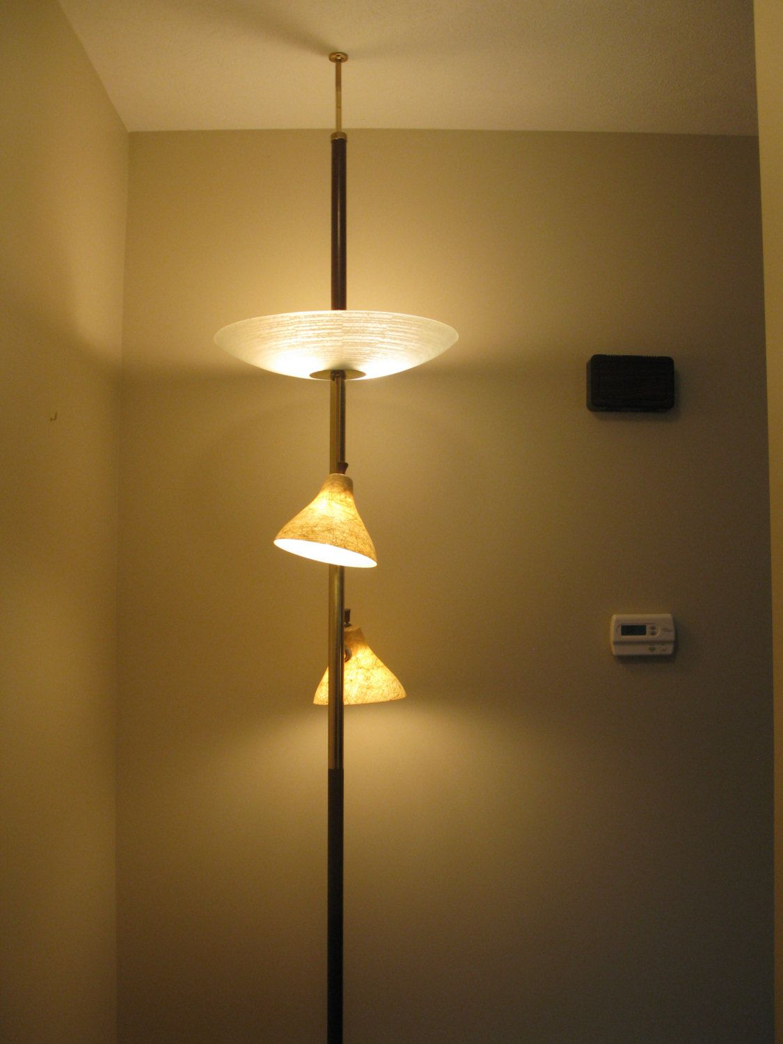 Atomic Pole Lamp Tension Lamp Flying Saucer Shade Danish intended for proportions 1125 X 1500
