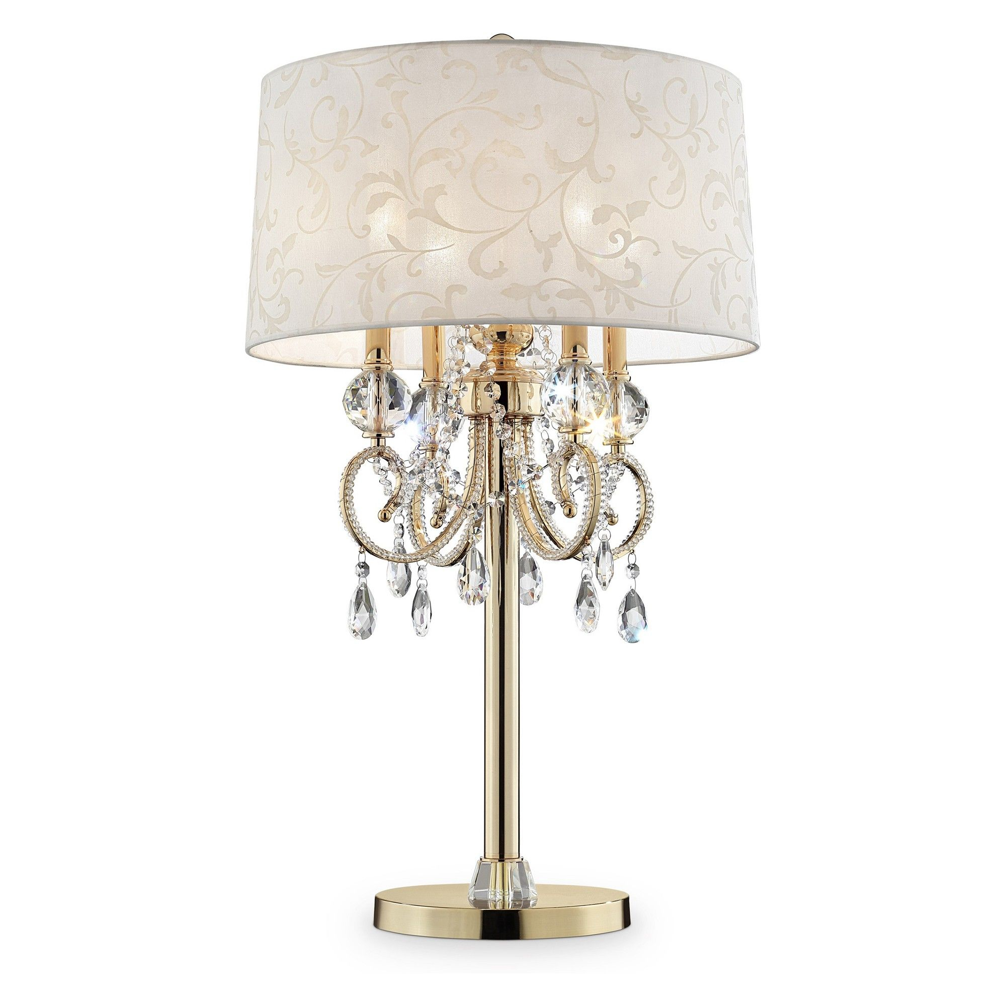 Aurora Barocco Crystal Table Lamp Gold 325 Includes with dimensions 2000 X 2000