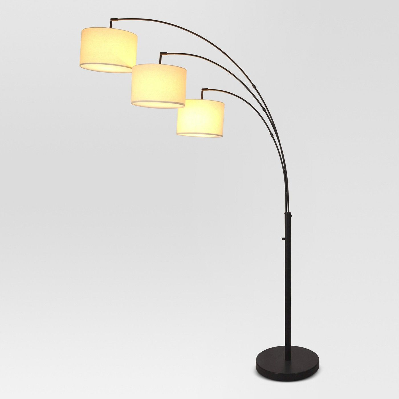 Avenal Shaded Arc Floor Lamp Brushed Nickel Lamp Only throughout size 1400 X 1400