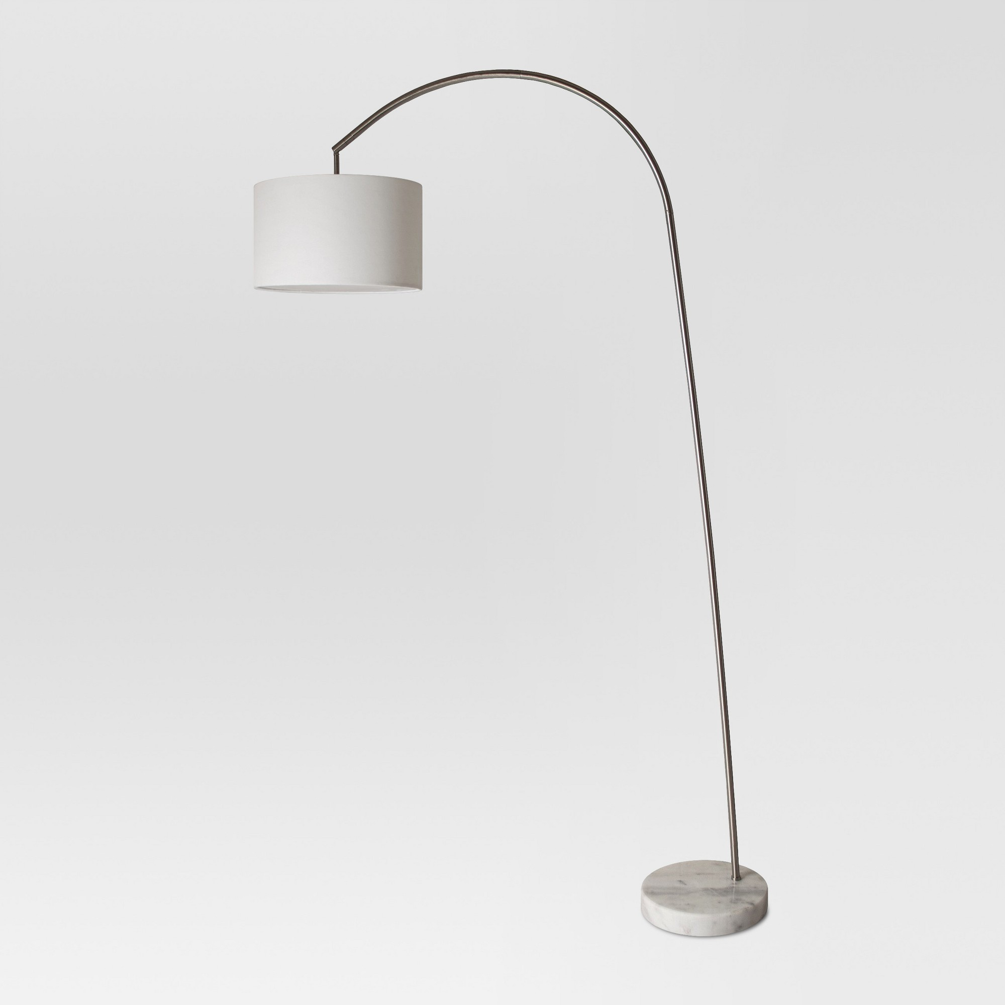 Avenal Shaded Arc With Marble Base Floor Lamp Nickel Lamp pertaining to size 2000 X 2000