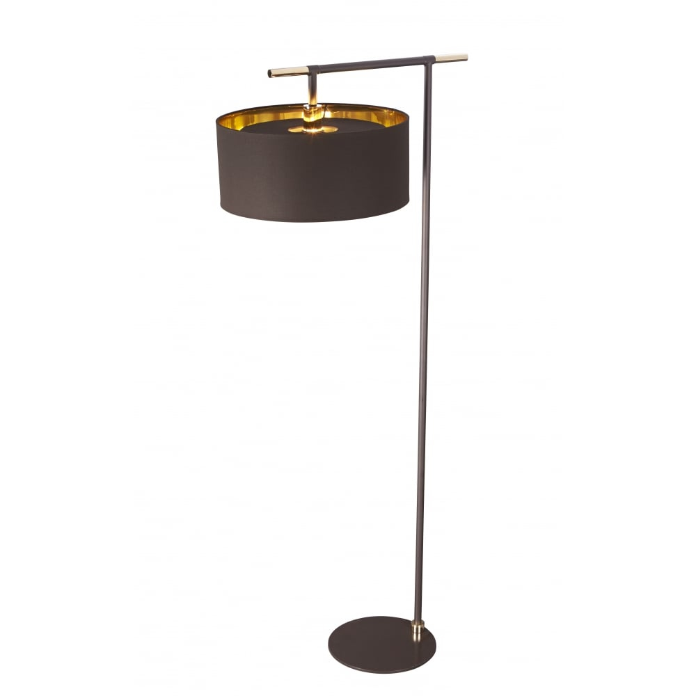 Balance Contemporary Brown Floor Lamp With Polished Brass Detail throughout dimensions 1000 X 1000