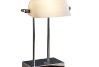 Bankers Style Chrome Table Lamp With White Glass Shade intended for sizing 2000 X 2000