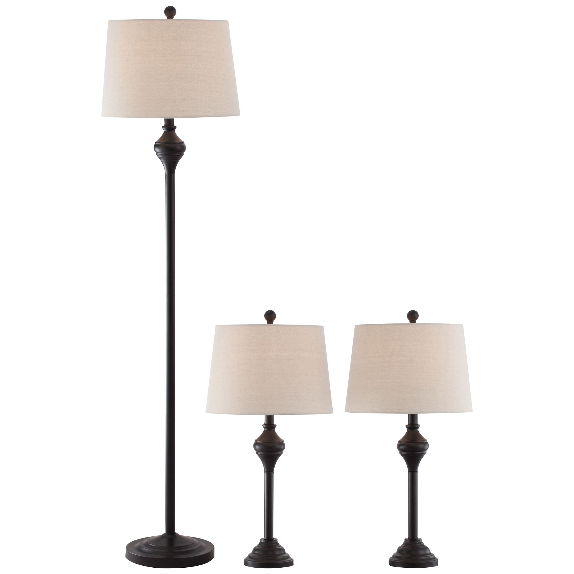 Barnes And Ivy Traditional Table Floor Lamps Set Of 3 Dark Bronze White Tapered Drum Shade For Living Room Family Bedroom Bedside Walmart pertaining to sizing 2000 X 2000