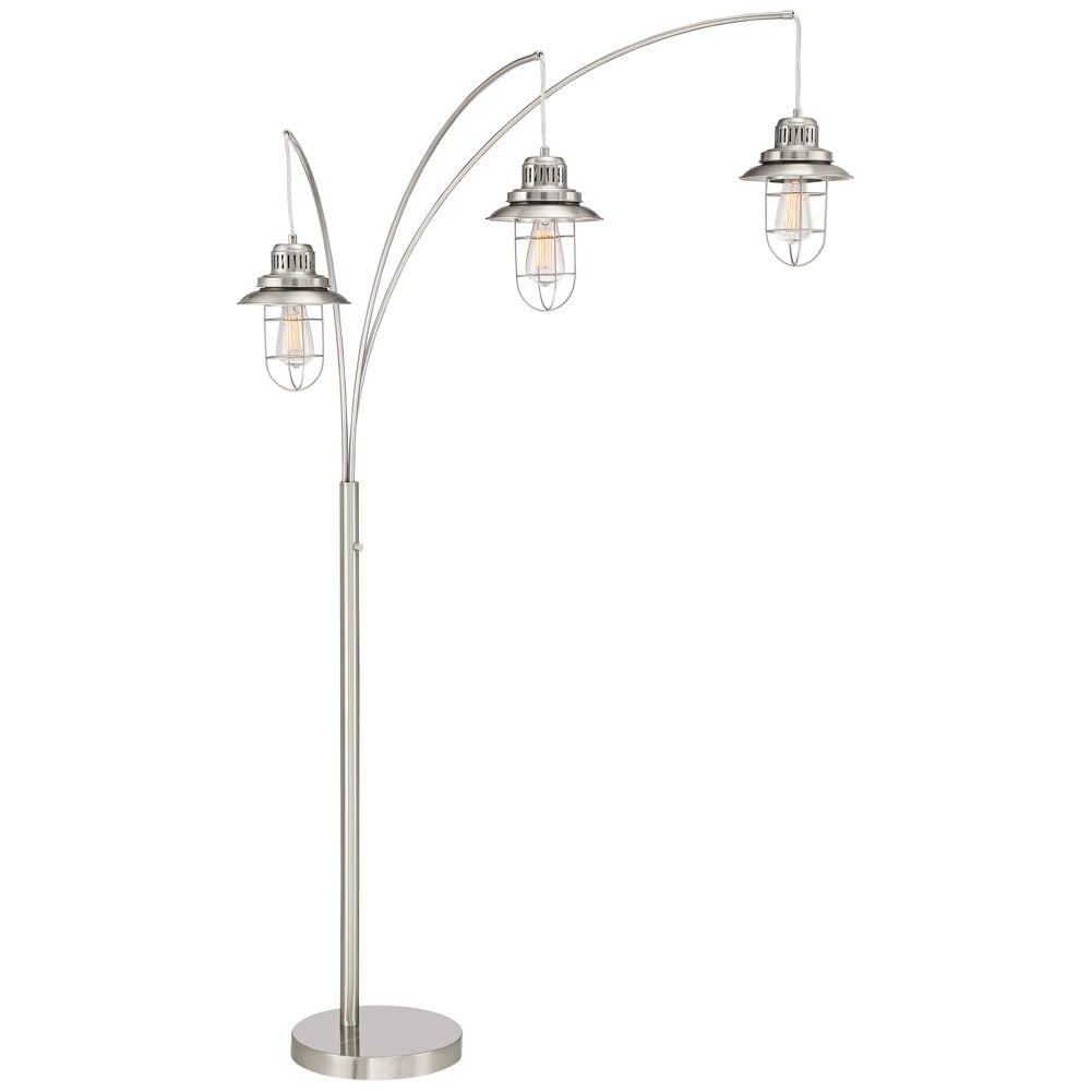 Barrow Industrial Lantern 3 Light Arc Floor Lamp Style throughout sizing 1000 X 1000