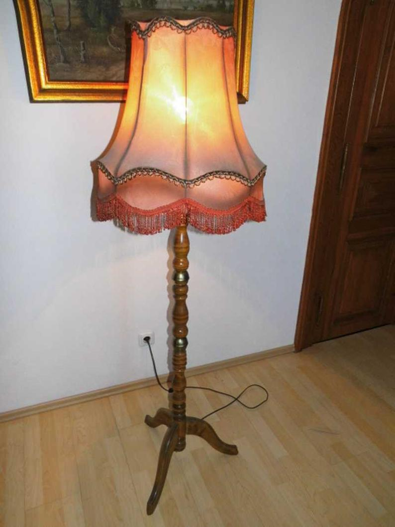 Beautiful Floor Lamp Floor Lamp From The 70s Well Preserved Fabric Umbrella intended for sizing 794 X 1059