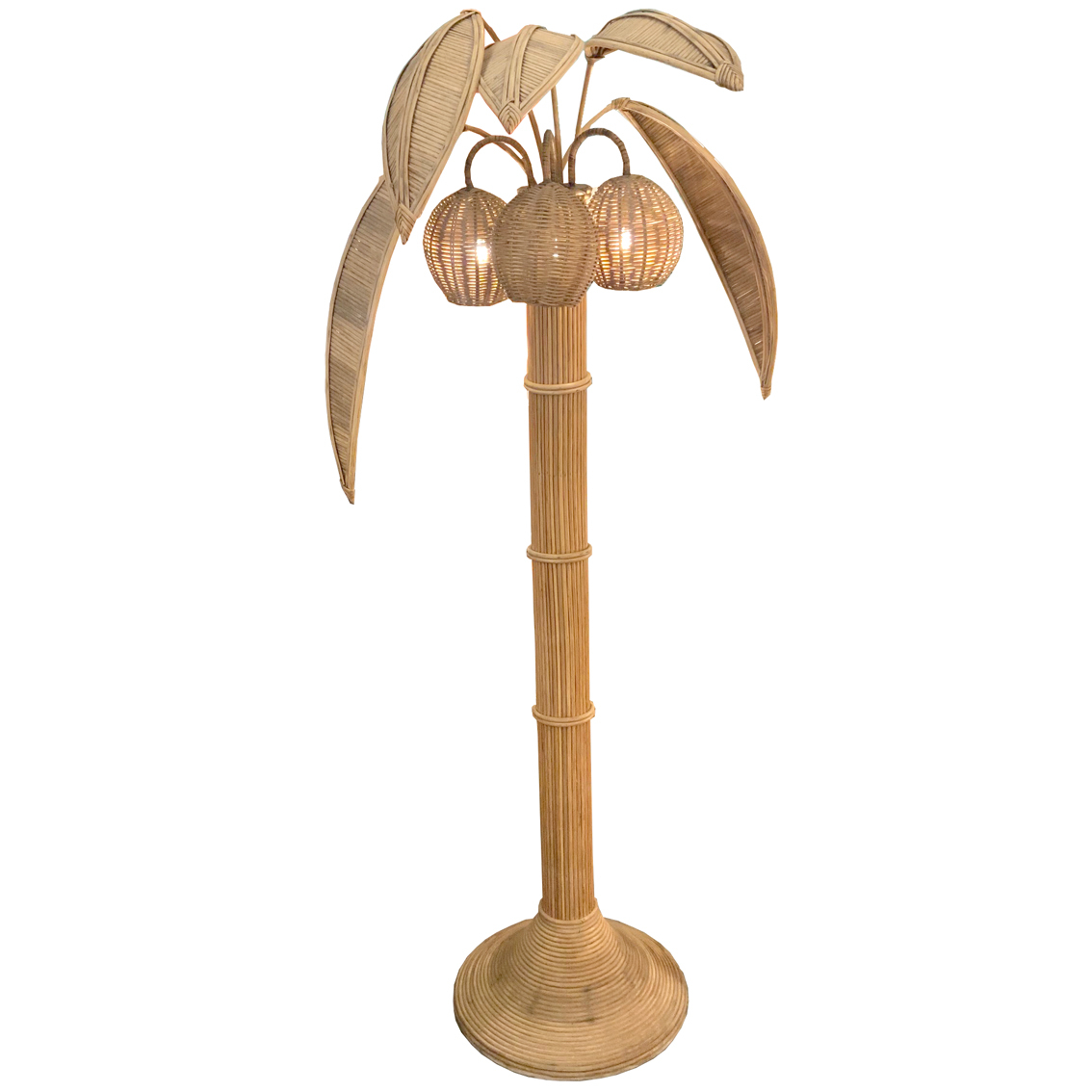 Beautiful Wicker Palm Tree Floor Lamp French Design in sizing 1134 X 1134