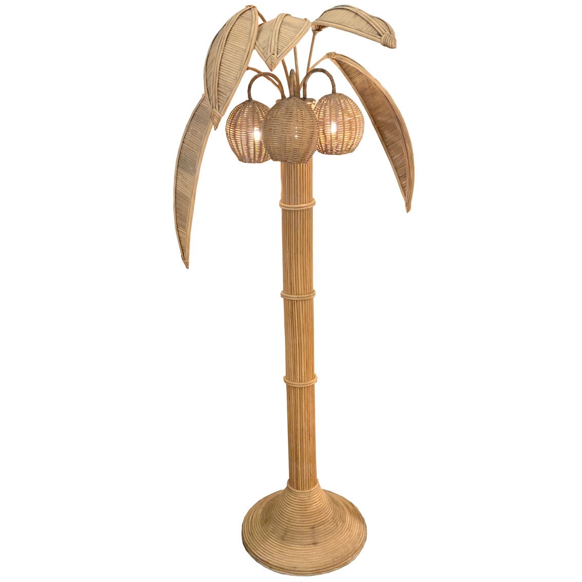 Beautiful Wicker Palm Tree Floor Lamp French Design regarding proportions 1134 X 1134