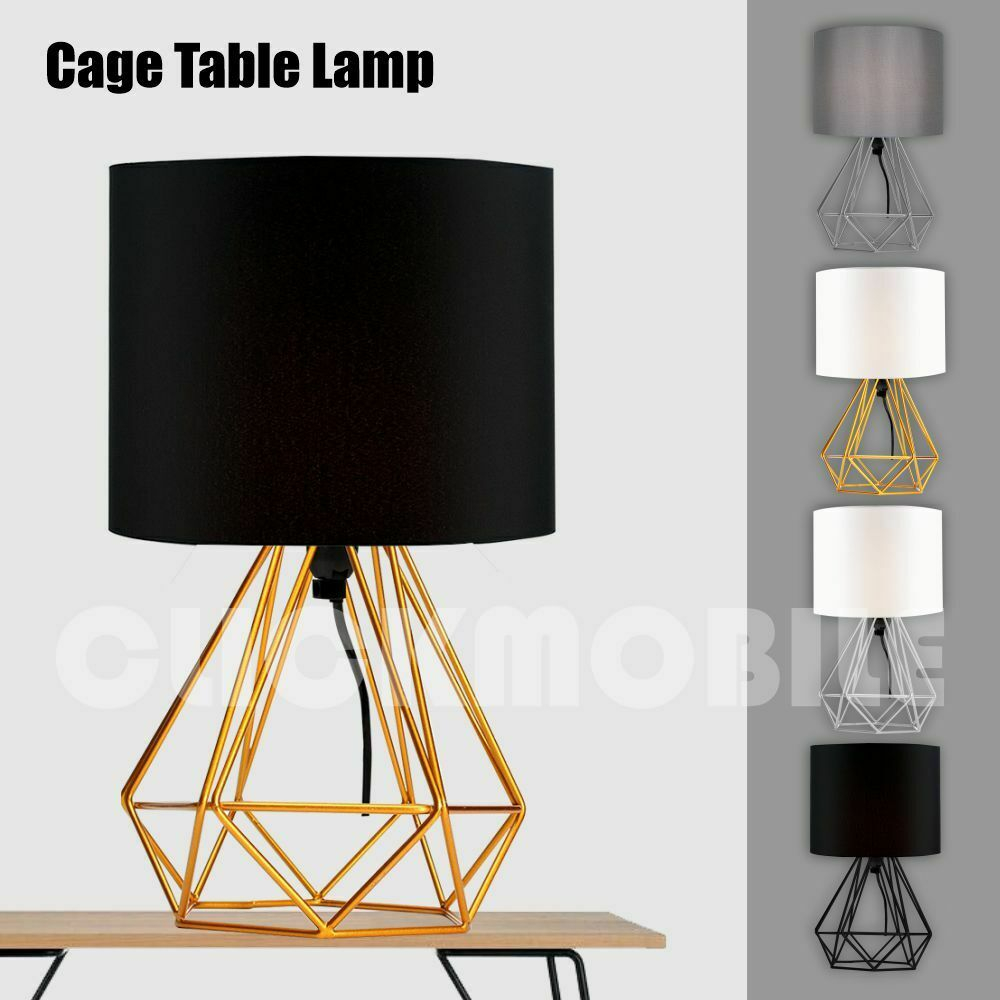 Bedside Table Lamps Geometric Drum Shade Lamp Home Lounge Light Modern Lighting regarding dimensions 1000 X 1000