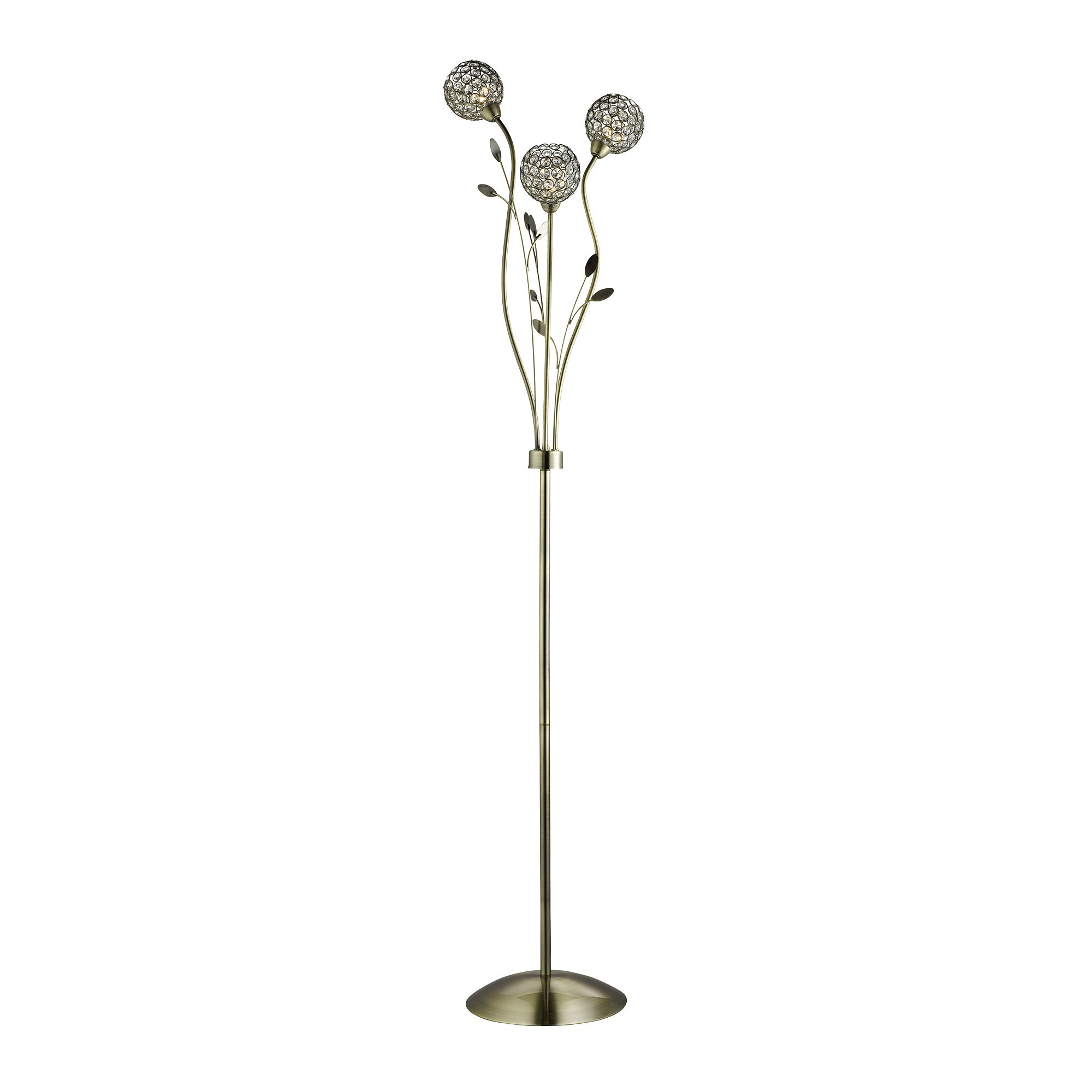 Bellis Ii Antique Brass 3 Light Floor Lamp With Clear Glass for proportions 2000 X 2000