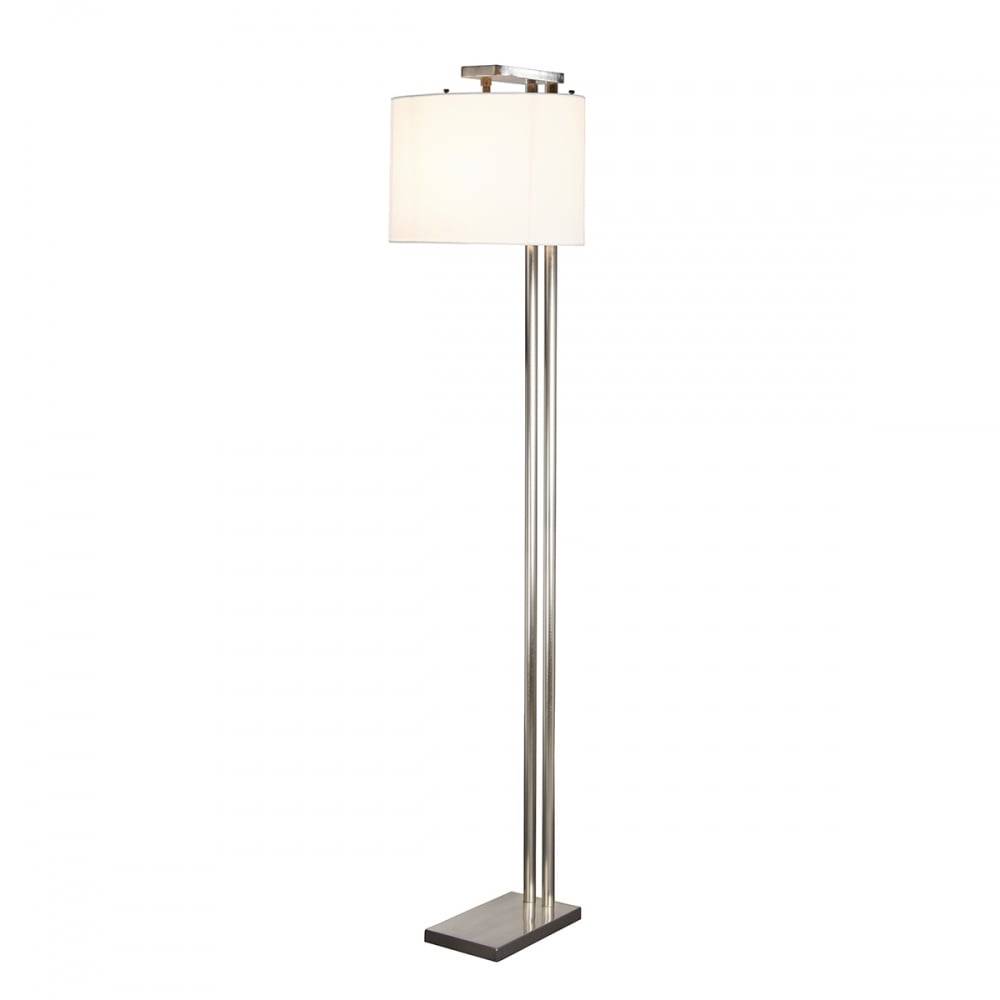 Belmont Contemporary Brushed Nickel Floor Lamp With White Shade pertaining to size 1000 X 1000