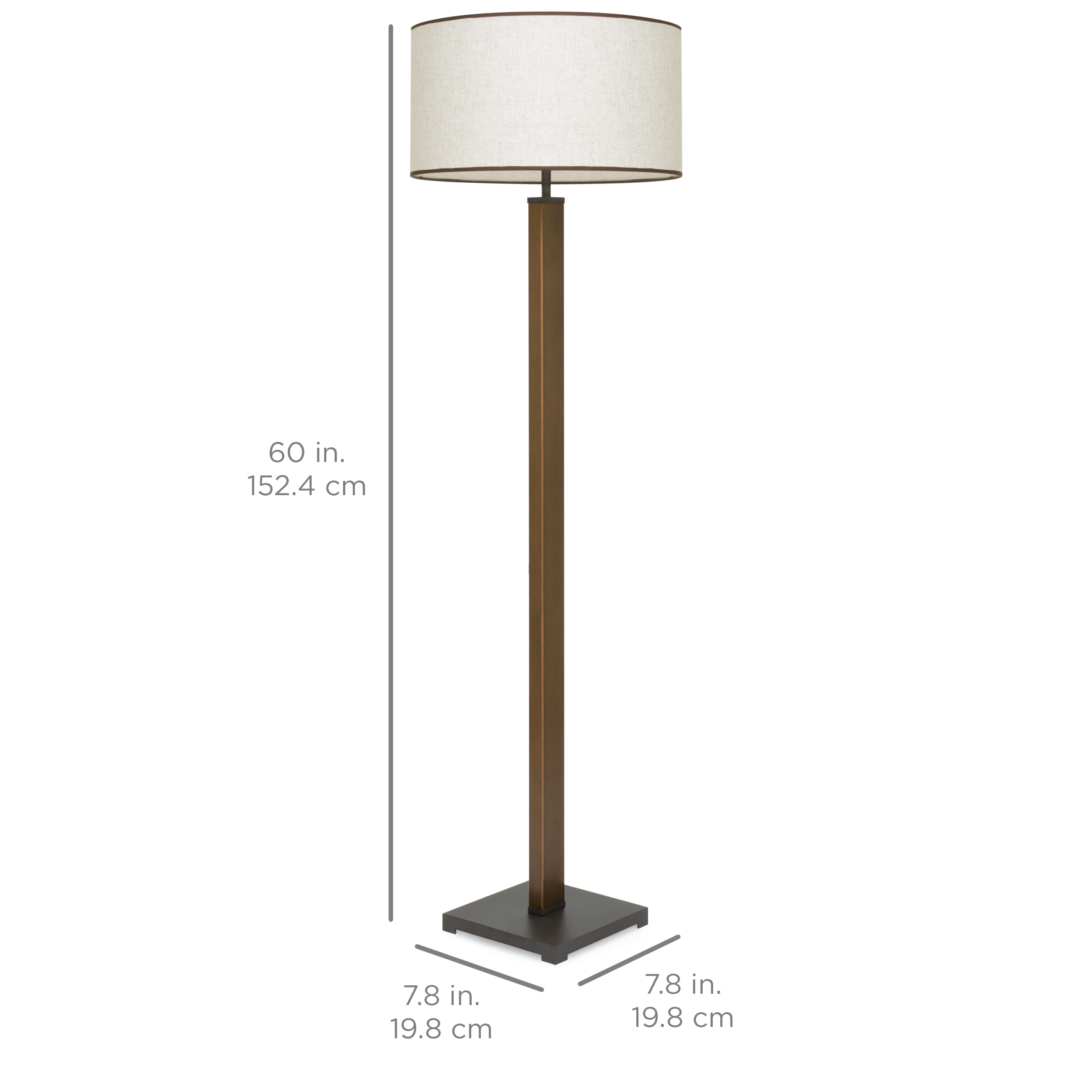 Best Choice Products 60in Modern Luxury Lighting Column Floor Lamp For Living Room Bedroom W Square Base Bronze with sizing 2600 X 2600