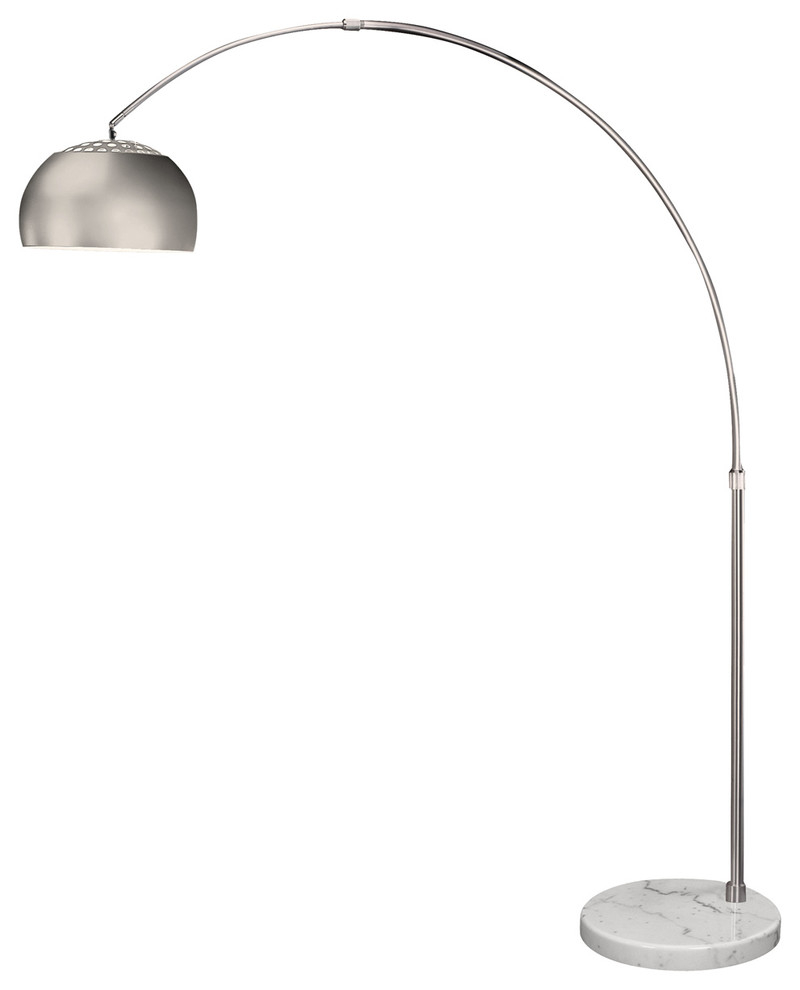 Big 1 Light Arc Floor Lamp Brushed Steelwhite Marble in sizing 800 X 990