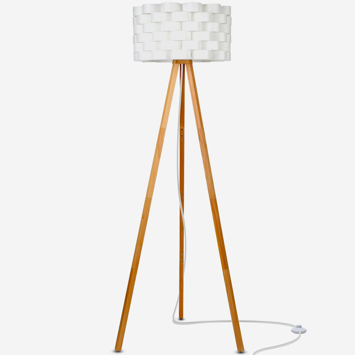 Bijou Led Tripod Floor Lamp For Modern Living Rooms Natural Wood Color with regard to proportions 1500 X 1500