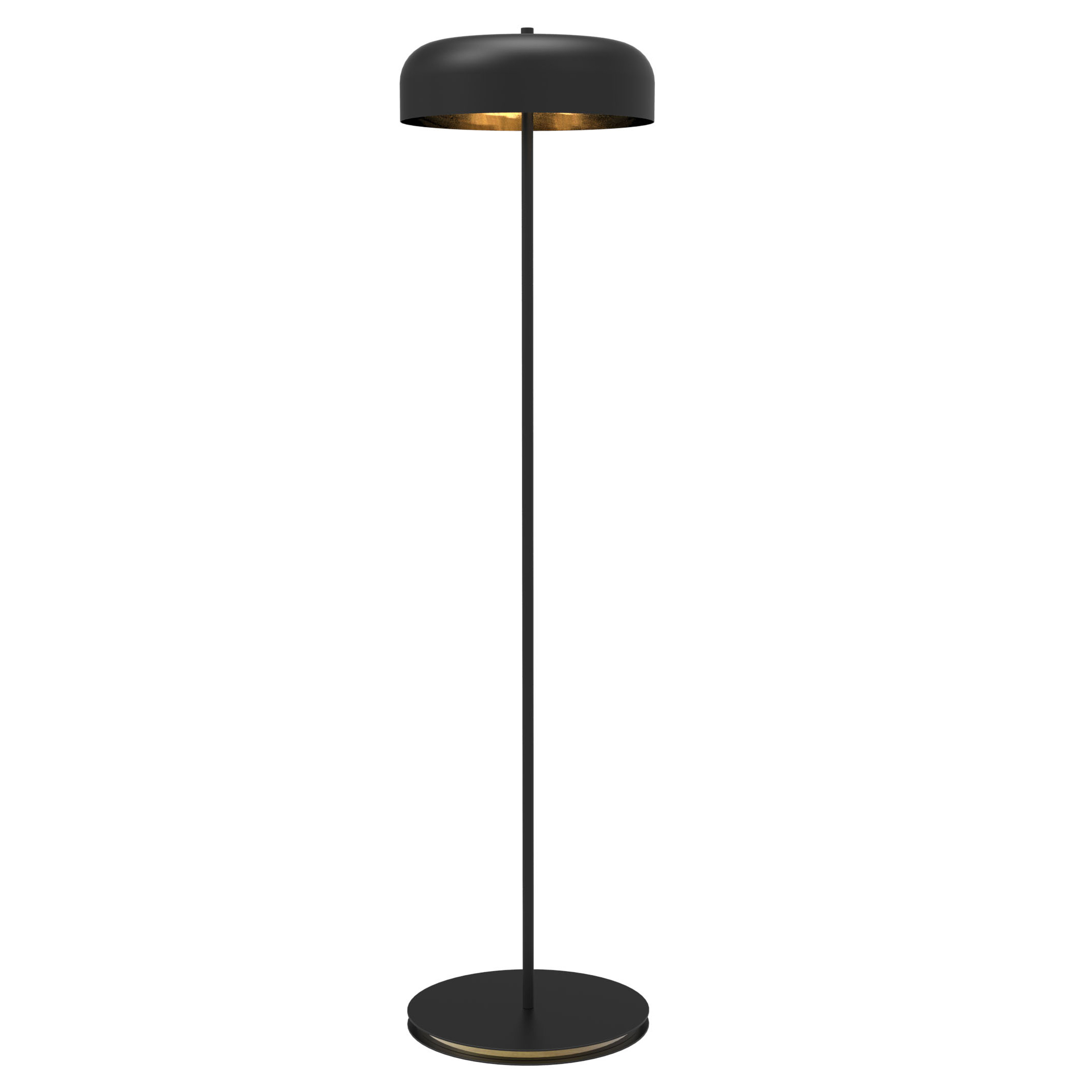 Black Floor Lamp With Gold Interior And Gold Detail On The with proportions 2133 X 2133