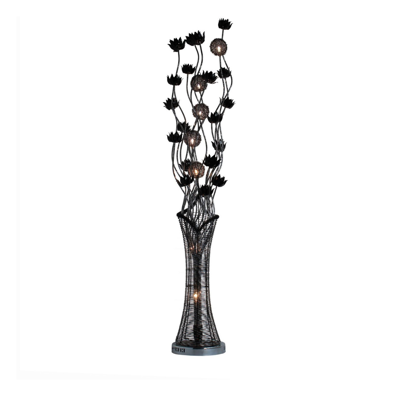 Black Flower Metal Floor Lamp for measurements 1500 X 1500