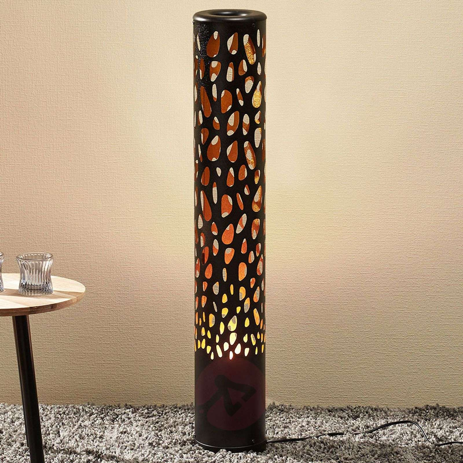 Black Led Floor Lamp Organic With Flame Bulb within proportions 1600 X 1600