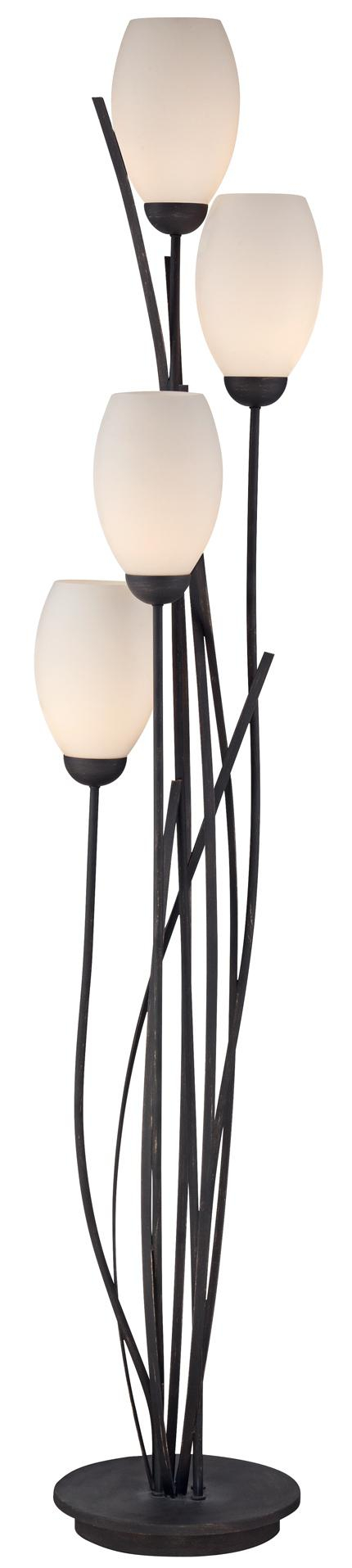 Black Metal And White Glass Tulip 4 Light Floor Lamp pertaining to proportions 430 X 1915