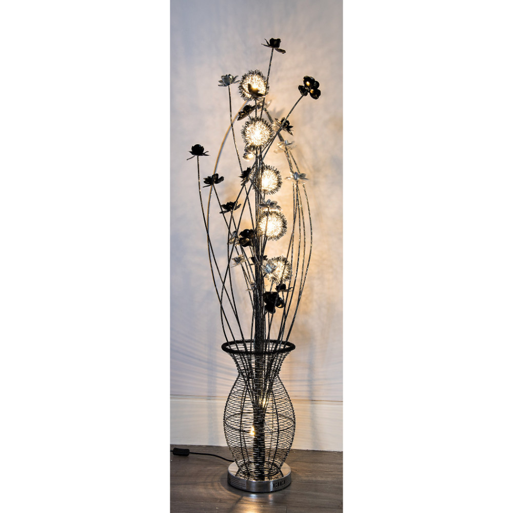 Black Silver Flower Metal Floor Lamp 150cm with measurements 1000 X 1000