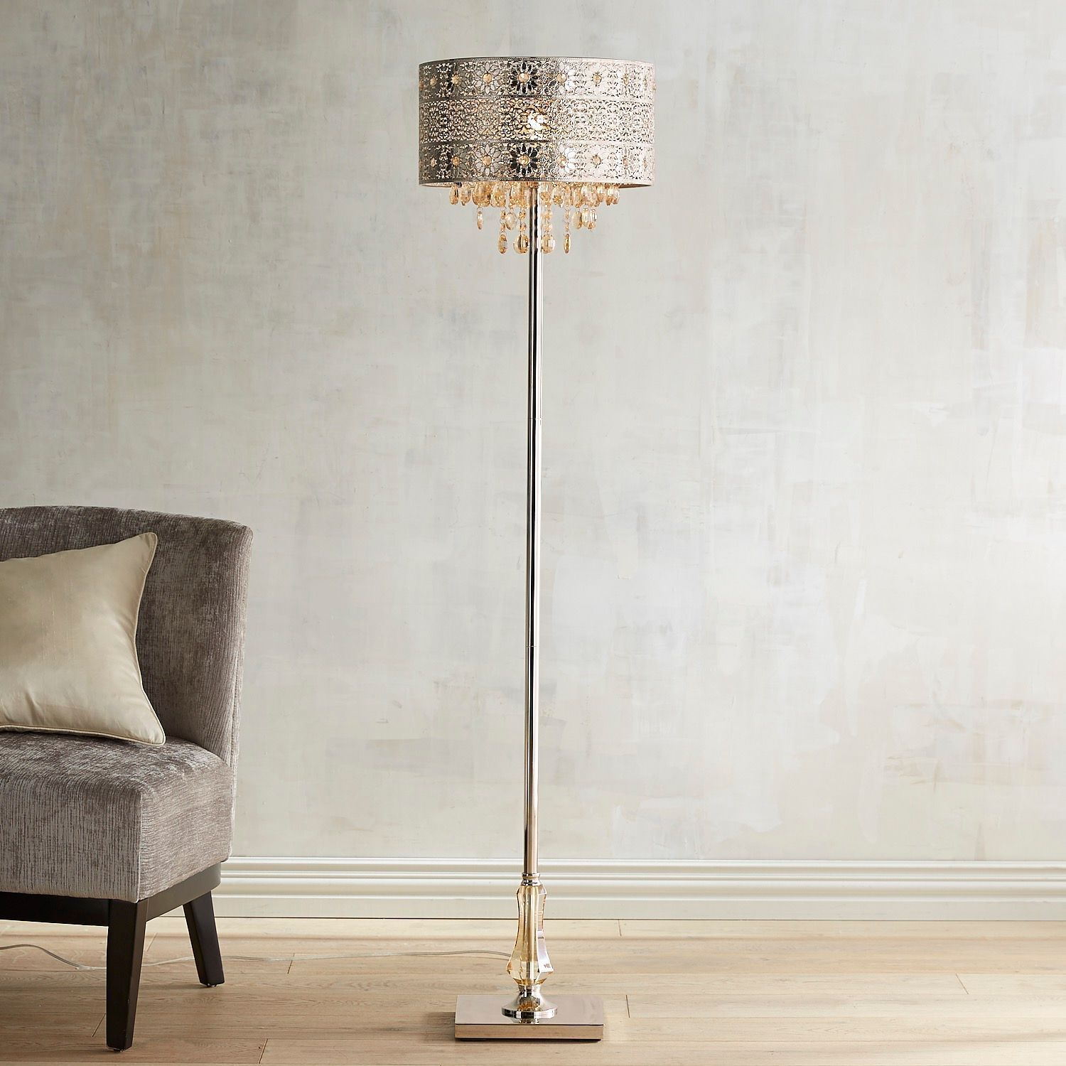 Bohemian Crystal Floor Lamp In 2019 Silver Floor Lamp in size 1500 X 1500