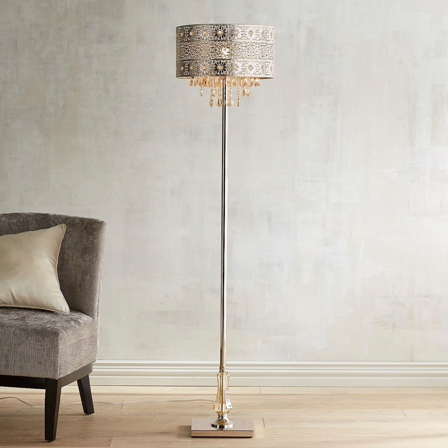 Bohemian Crystal Floor Lamp In 2019 Silver Floor Lamp pertaining to sizing 1500 X 1500