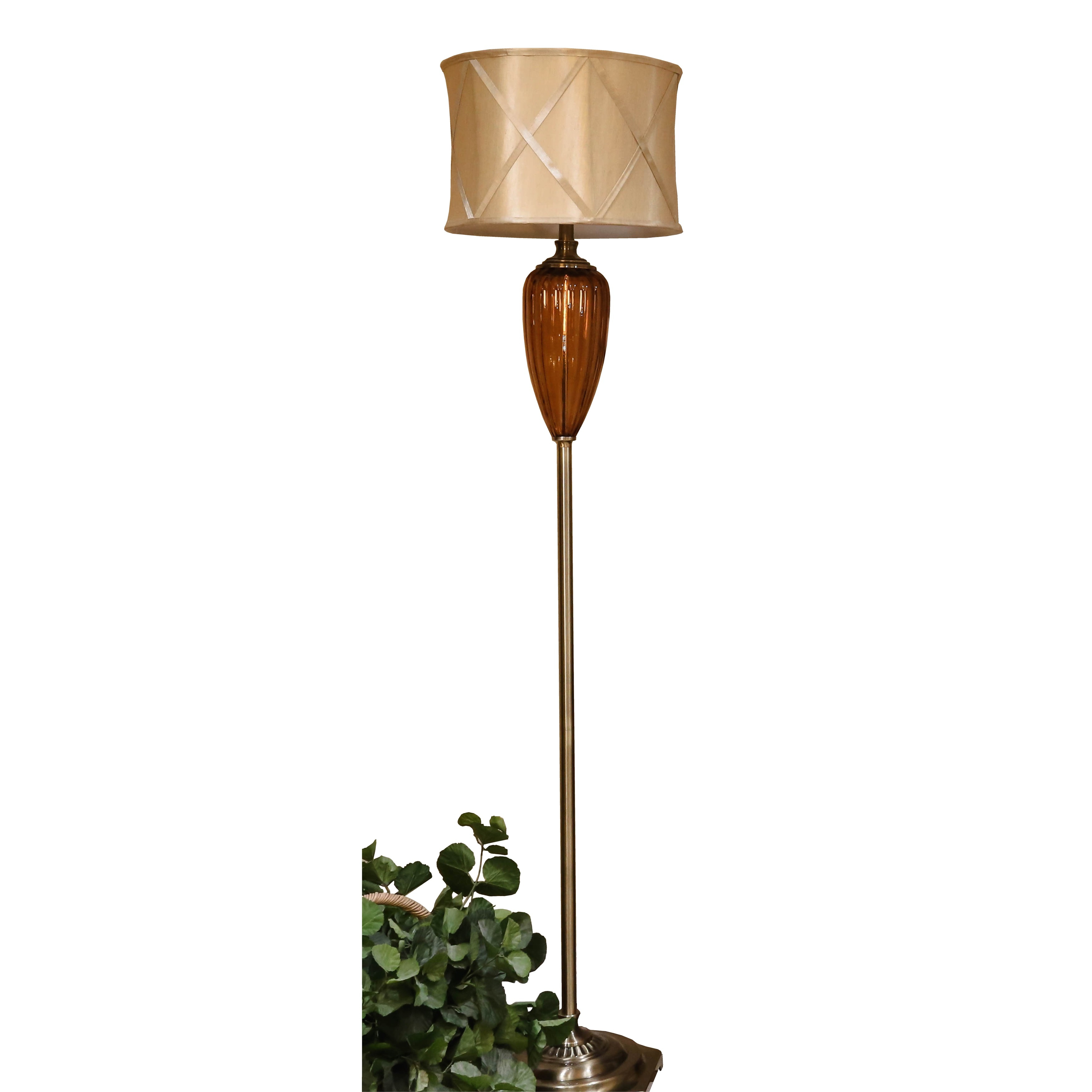 Bombay Outlet Amber Fluted Glass Vase Floor Lamp regarding dimensions 3500 X 3500