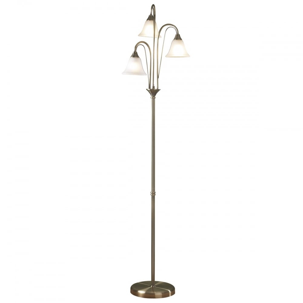 Bos49 Boston 3 Light Traditional Floor Lamp Antique Brass Finish With Acid Etched Glass Shade inside sizing 1000 X 1000