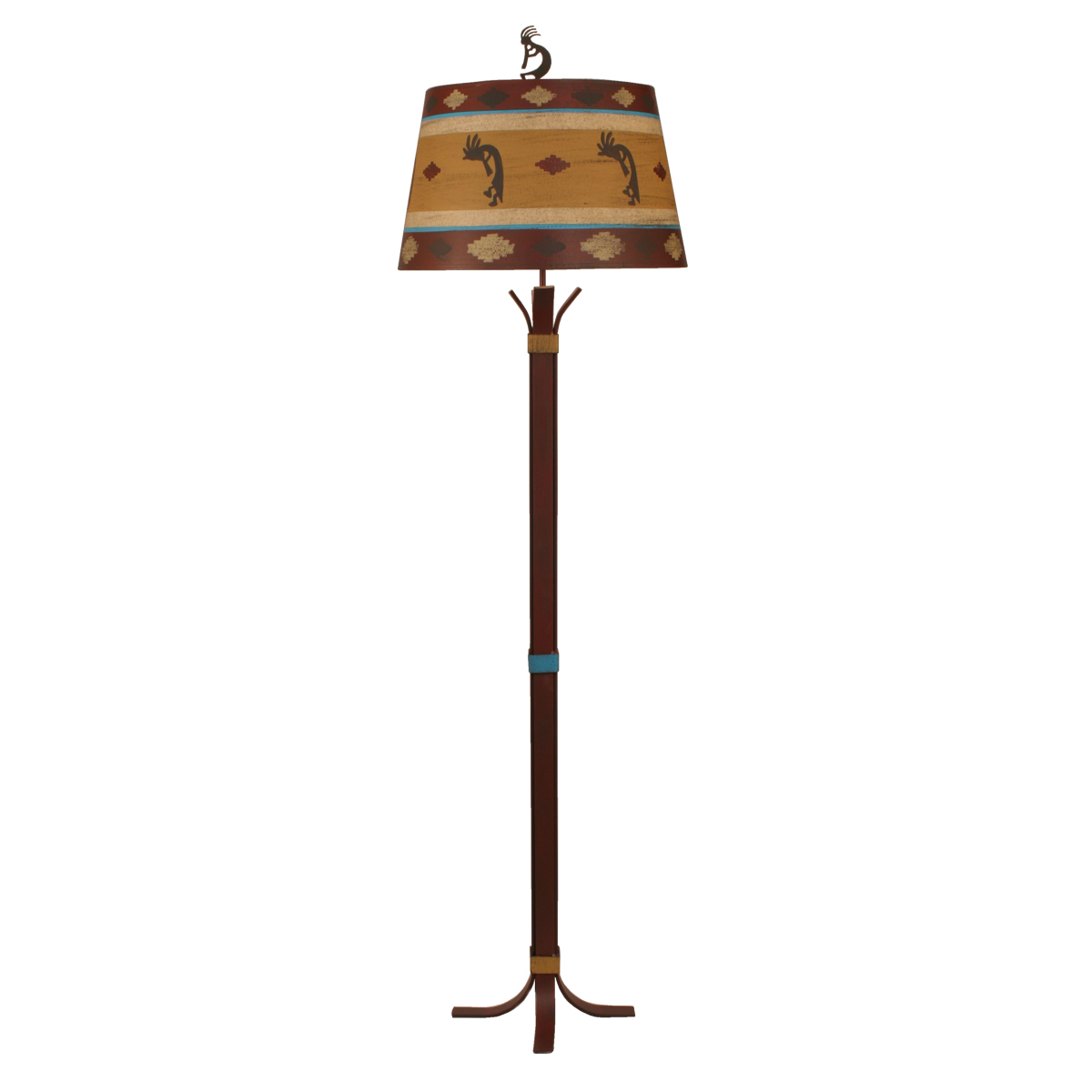 Bound Rod Iron Floor Lamp With Kokopelli Shade intended for proportions 1200 X 1200