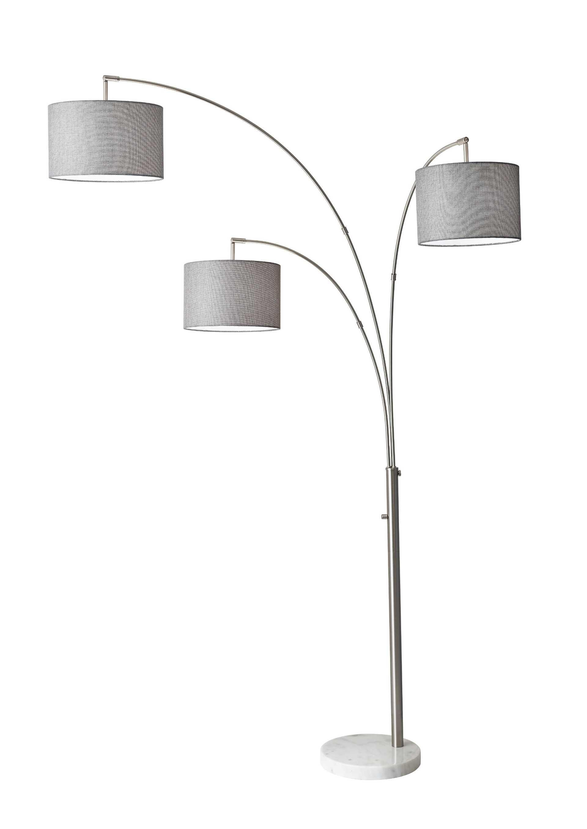Bowery 3 Arm Arc Floor Lamp Adesso Home for dimensions 1920 X 2710