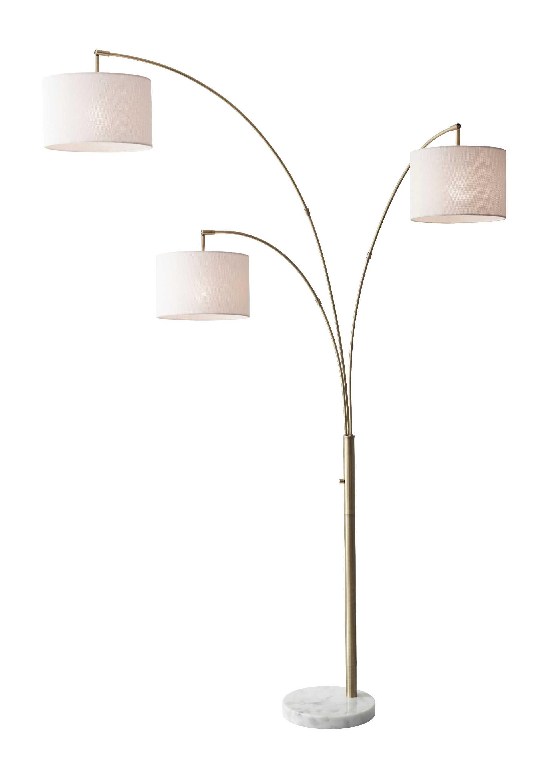 Bowery 3 Arm Arc Floor Lamp Adesso Home in proportions 1920 X 2710