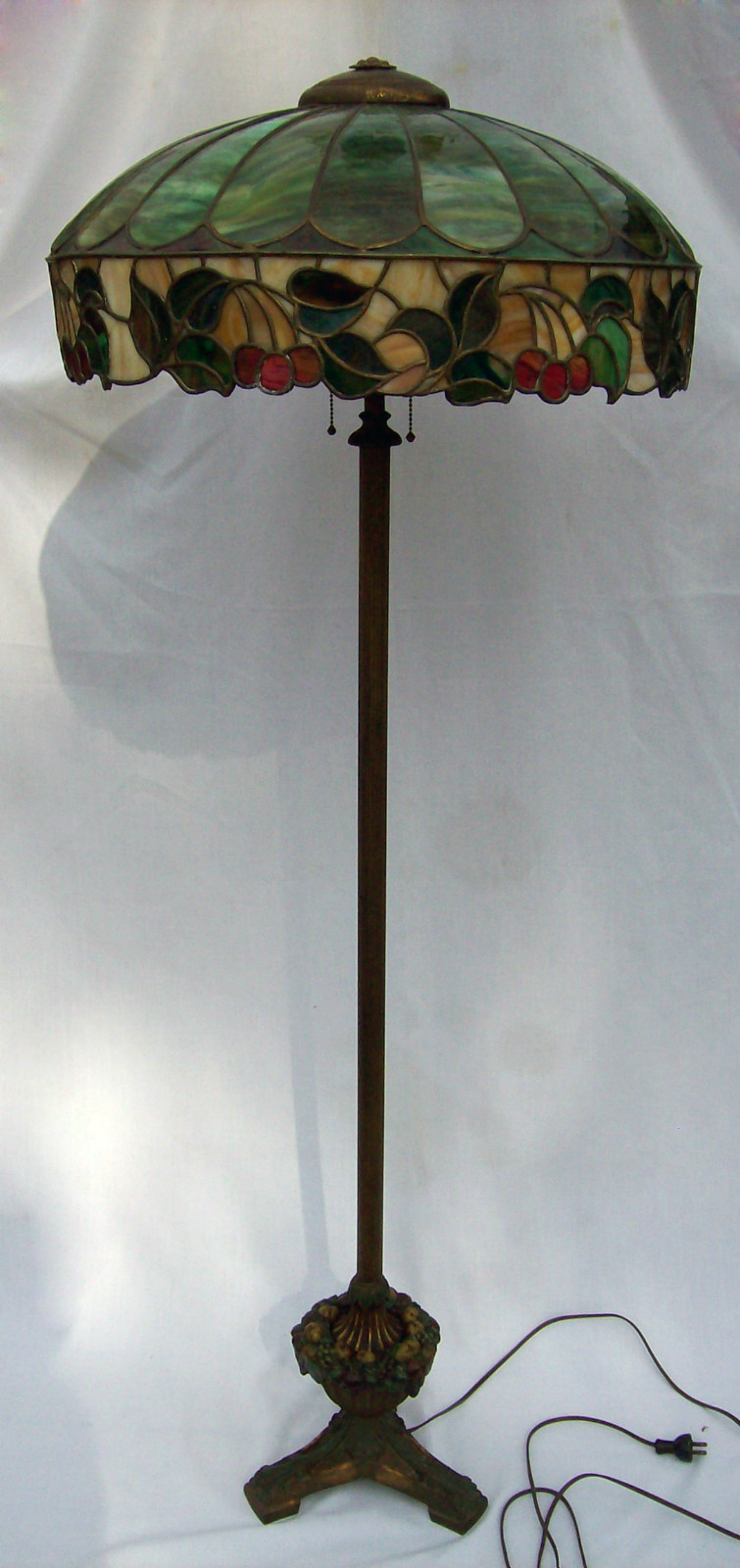 Bradley Hubbard Arts Crafts Leaded Slag Glass Floor Lamp regarding measurements 755 X 1600