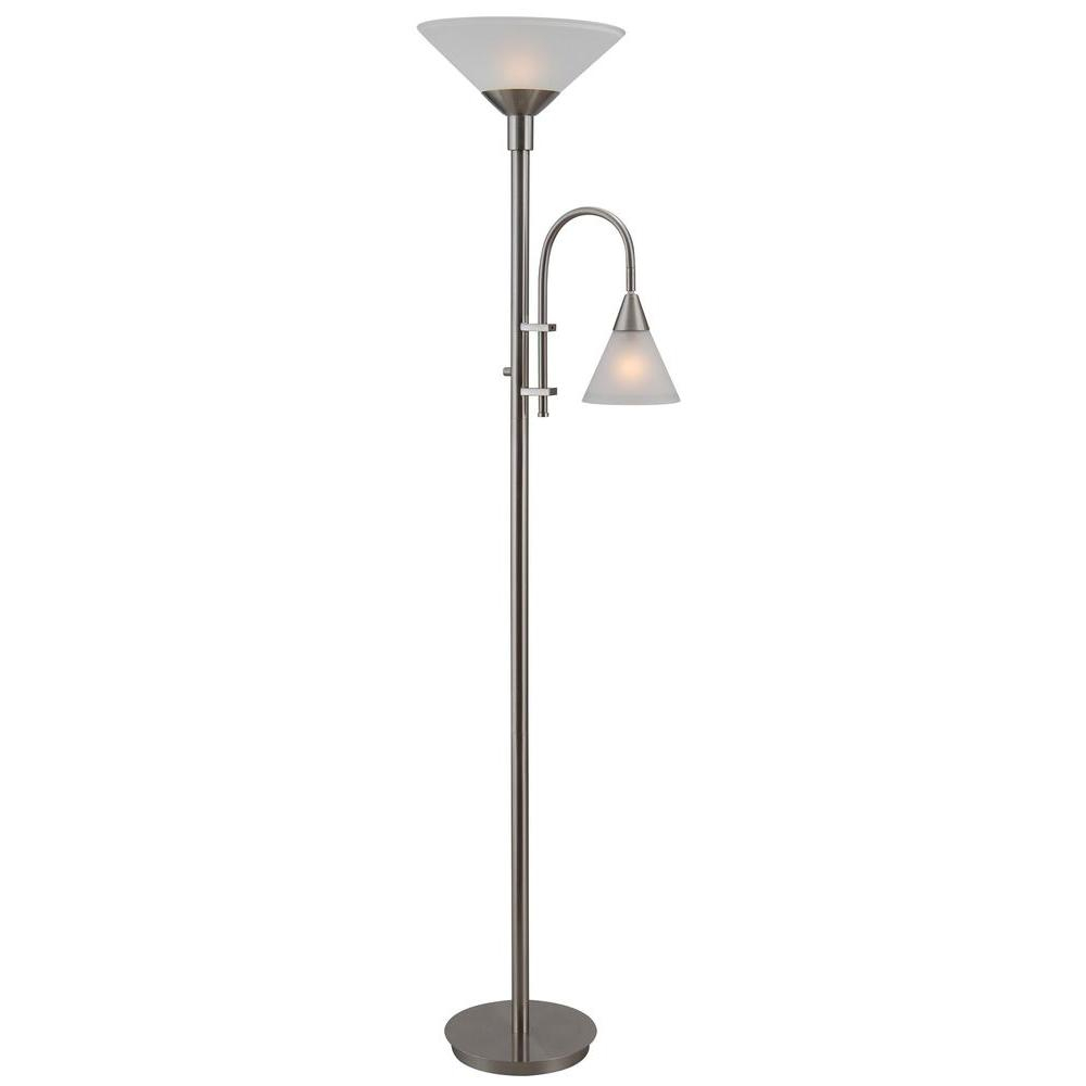 Brady 72 In Brushed Steel Torchiere With Reading Arm inside sizing 1000 X 1000