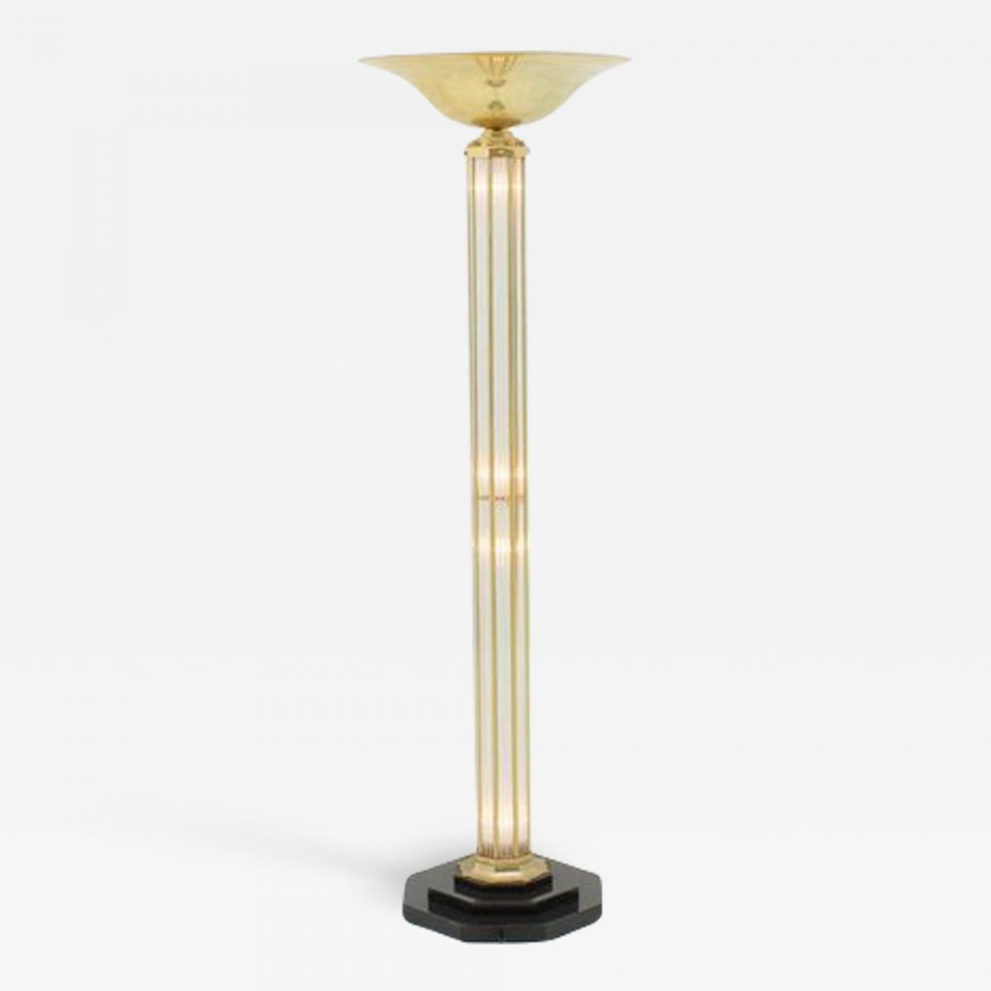 Brass Glass Halogen Floor Lamp Torchiere France 1980s inside sizing 1400 X 1400