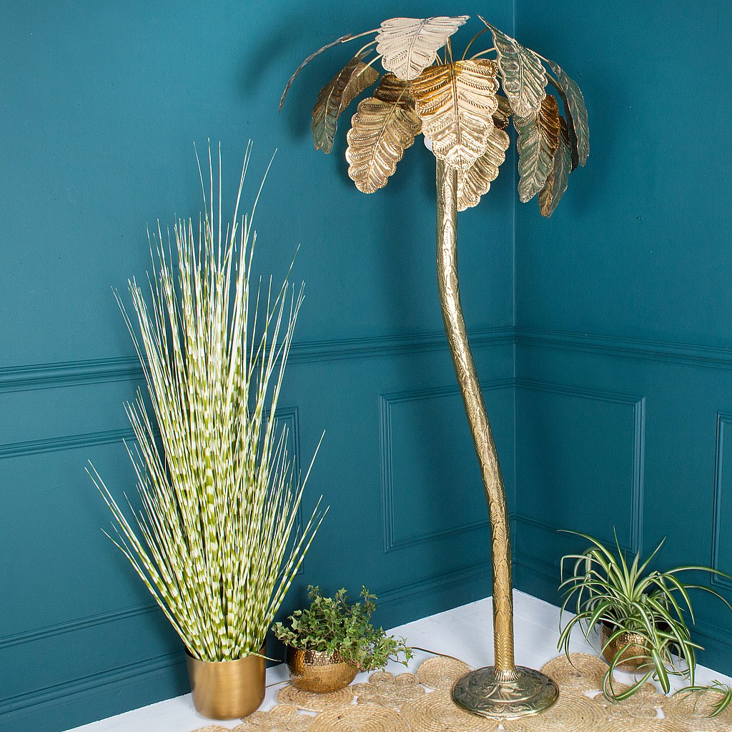 Brass Palm Tree Floor Lamp Gold Audenza pertaining to proportions 1024 X 1024